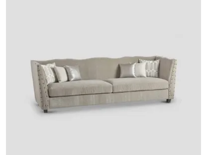 Divano DB006671 4 posti sagomato con borchie di Dialma Brown