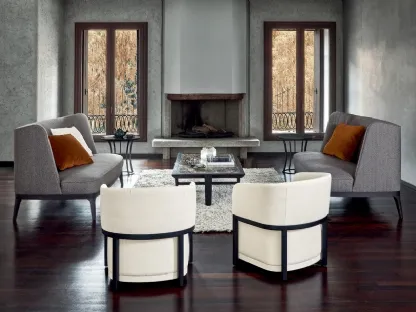 Divano lineare in tessuto Dragonfly di Flexform