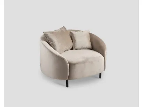 Poltrona DB006519 sagomata rivestita velluto di Dialma Brown