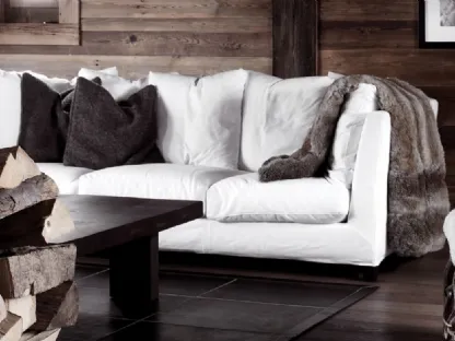 Divano moderno lineare in tessuto Victor di Flexform