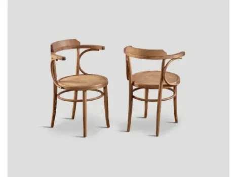 Sedia in legno massello con braccioli Ada di Dialma Brown