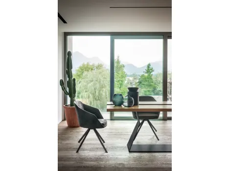 Sedia Arm Chair Metal in pelle di Riva1920