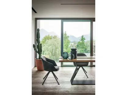 Sedia Arm Chair Metal in pelle di Riva1920