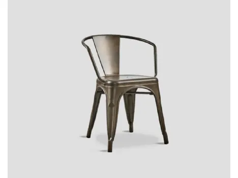Sedia Aura in metallo color Light Bronze di Dialma Brown