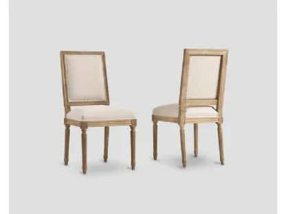Sedia Coralis rivestita in tessuto imbottito con struttura in legno massello di Rovere naturale spazzolato di Dialma Brown