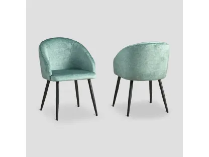 Sedia Ariel in tessuto con struttura in metallo laccato color Grafite di Dialma Brown