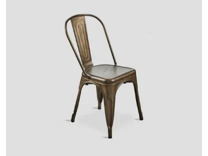 Sedia DB005324 metallo finitura naturale di Dialma Brown