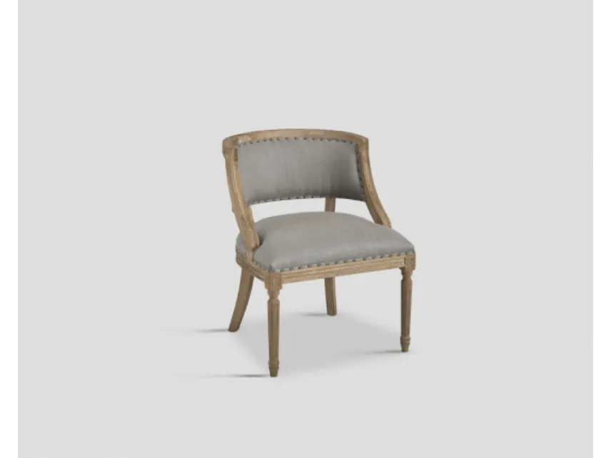 Sedia DB005977 rovere decapato e rivestimento tessuto Dialma Brown