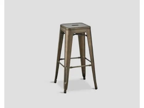 Sgabello Adelmo in metallo color Light Bronze di Dialma Brown