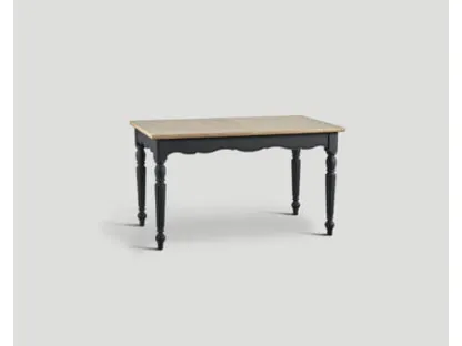 Tavolo DB004839 allungabile base laccata lavagna e top rovere vintage chiaro di Dialma Brown
