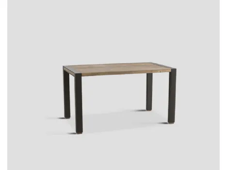 Tavolo DB005961 struttura metallo top legno vecchio di Dialma Brown