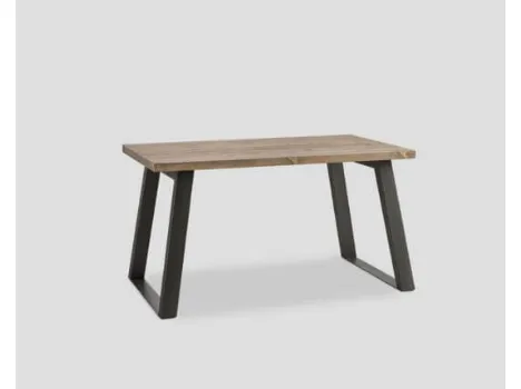 Tavolo DB005962 base metallo e top massello di Dialma Brown