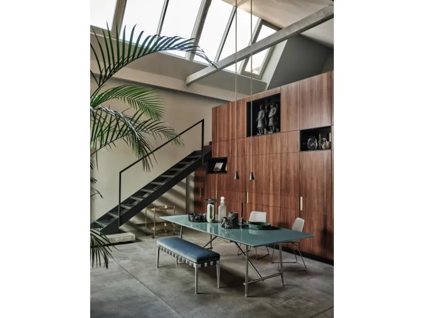 Tavolo Any Day in marmo lucido con struttura in metallo di Flexform