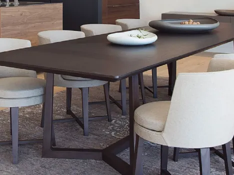 Tavolo moderno in legno impiallacciato Jiff di Flexform