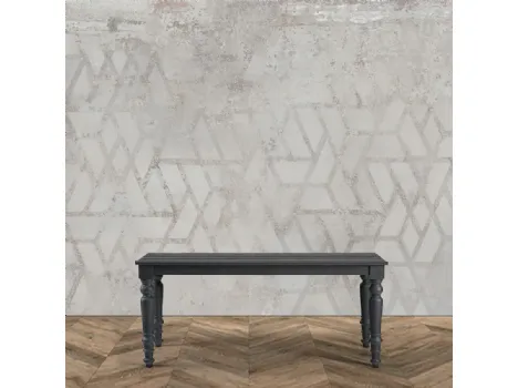 Tavolo rettangolare realizzato in legno stratificato e legno massello di Conifera Perpignan finitura Dark Titanium di Dialma Brown