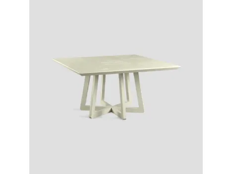 Tavolo quadrato allungabile Stella realizzato in legno massello di Conifera lavorato a mano di Dialma Brown