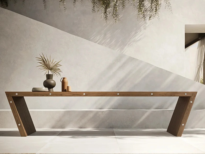 Tavolo Project 08 in listelli di frassino massello di Modulnova