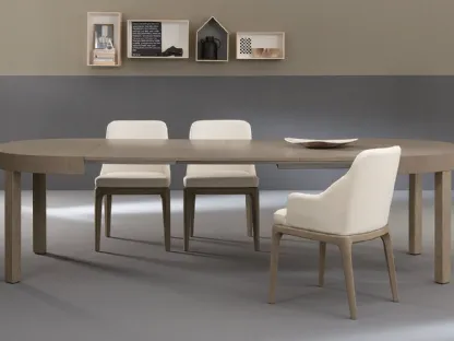 Tavolo rotondo allungabile Zed in Legno di Riflessi