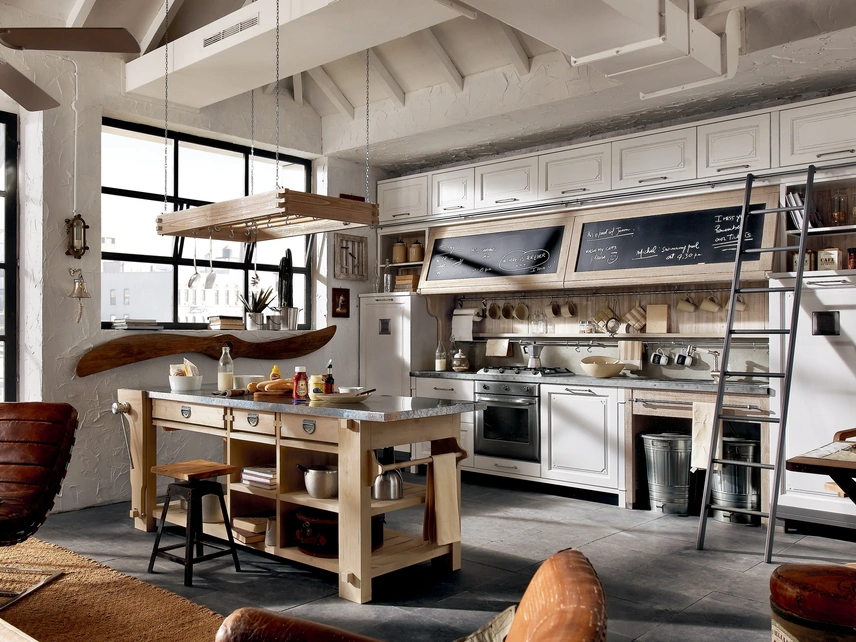 Cucina Classica Nolita con isola in legno laccato di Marchi