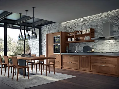 Cucina Design lineare Seven Days 01 in legno di Riva1920