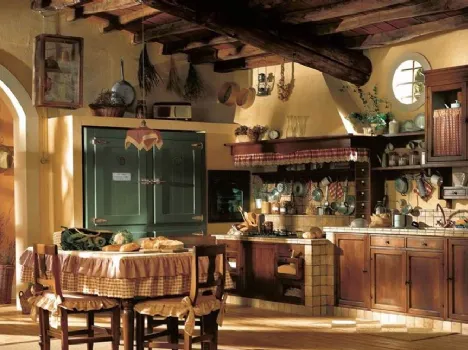 Cucina country in muratura e legno classica Doralice di Marchi
