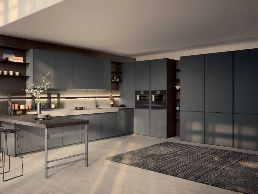 Cucina Moderna Coco Light angolare con penisola di Dibiesse