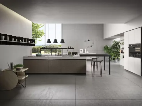 Cucina Moderna con penisola DJ 02 in melaminico con top in laminato di Dibiesse