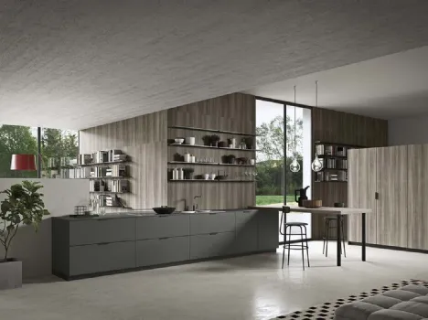 Cucina Moderna con penisola Spring Pro 02 in laminato di Dibiesse