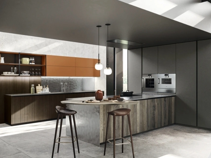 Cucina Moderna con penisola M07 Maestrale di Scandola