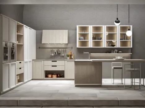 Cucina Moderna angolare in legno di Rovere Eclettica 05 di Scandola
