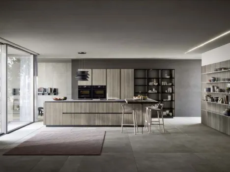 Cucina Moderna con penisola Spring Gola 01 in melaminico di Dibiesse