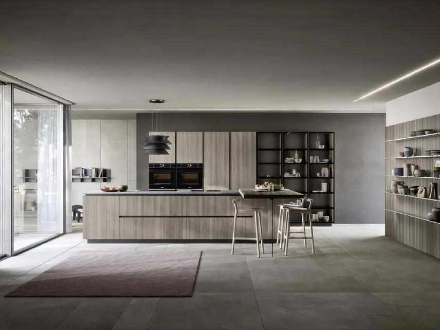 Cucina Moderna con penisola Spring Gola 01 in melaminico di Dibiesse