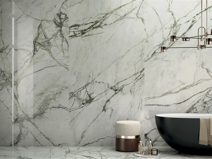 Piastrelle effetto marmo Noblesse Calacatta Emerald di Lea Ceramiche