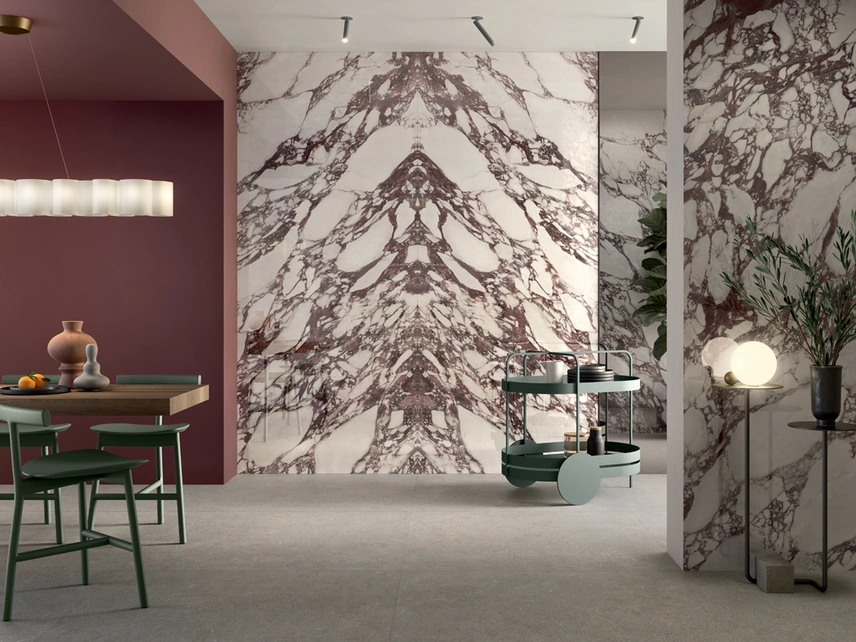 Piastrelle effetto marmo Noblesse Viola Arabesque di Lea Ceramiche