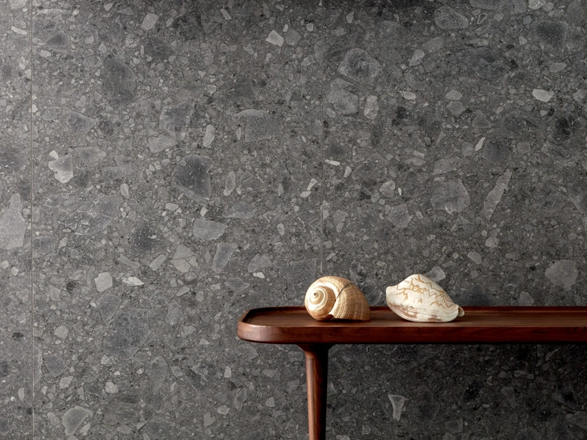 Piastrelle effetto pietra Side Stone Cluster Dark di Lea Ceramiche