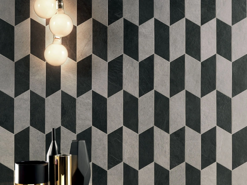 Piastrelle Waterfall Silver Flow e dark flow arrow di Lea Ceramiche