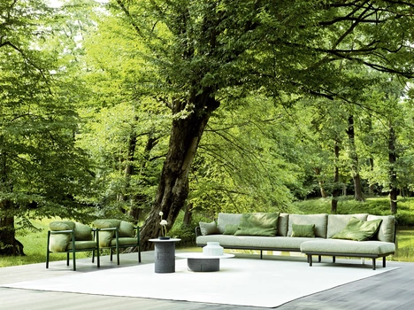 Salotto da esterno Allegra in alluminio e tessuto di Varaschin