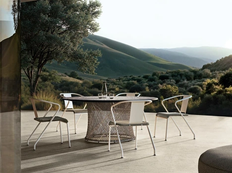 Sedia in metallo Calipso Cord di Flexform