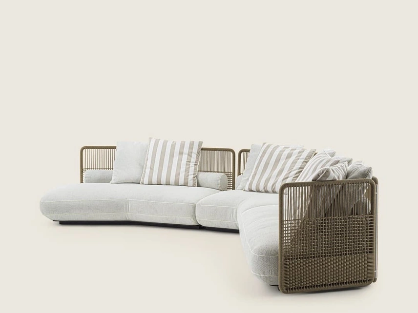 Divano Everett Outdoor in corda di polipropilene di Flexform