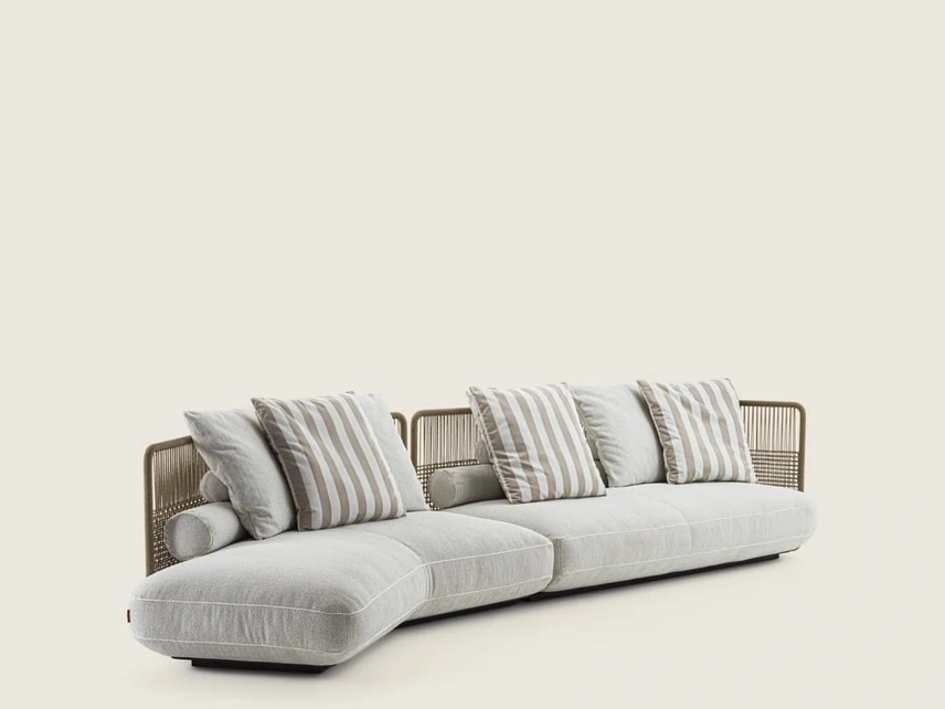 Divano Everett Outdoor in corda di polipropilene di Flexform