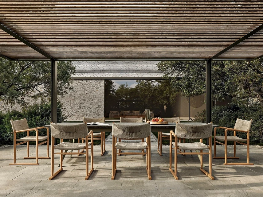 Sedia in massello di Iroko Kim di Flexform