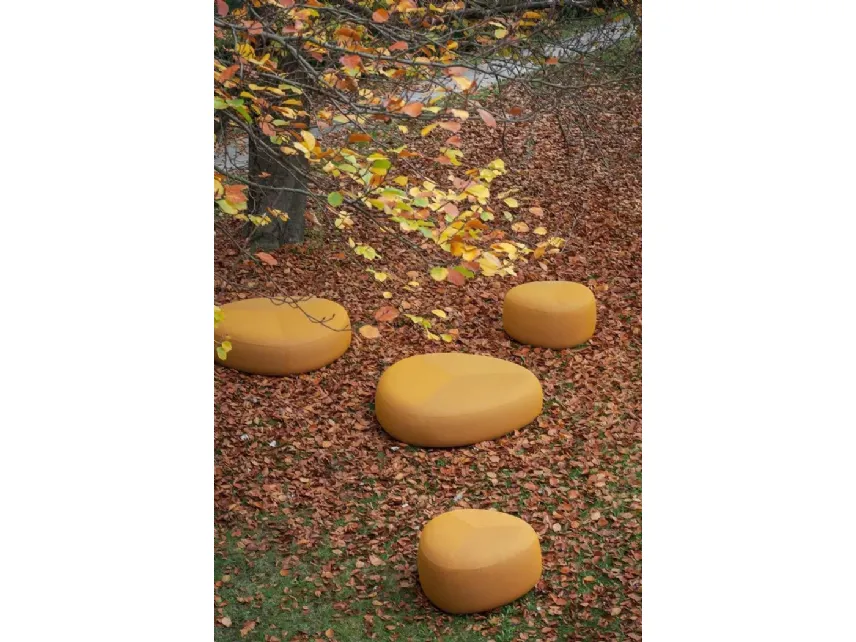 Pouf da giardino Kipu in tessuto Giallo di LaPalma