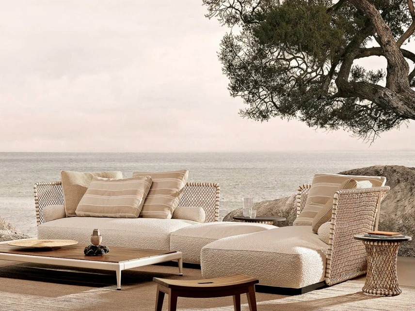 Divano Oasis in metallo incordato di Flexform